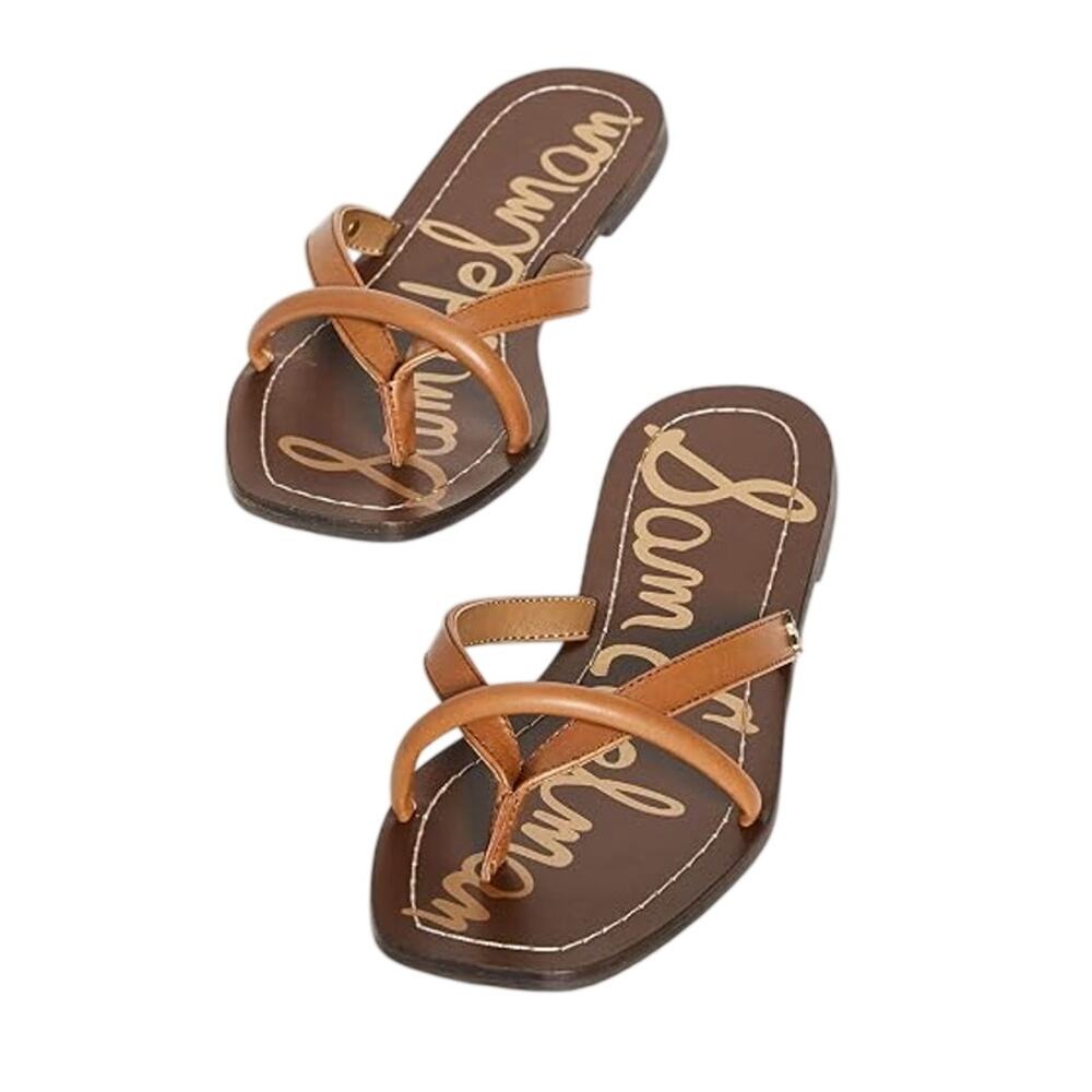 Sam Edelman Womens Abbey Flat Sandals Size 8 EU 38 Brown Leather NIB